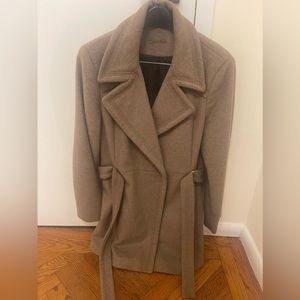 CLASSIC! Calvin Klein short trench 60% wool coat- like NEW
